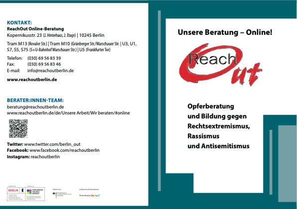 Flyer Onlineberatung, deutsch