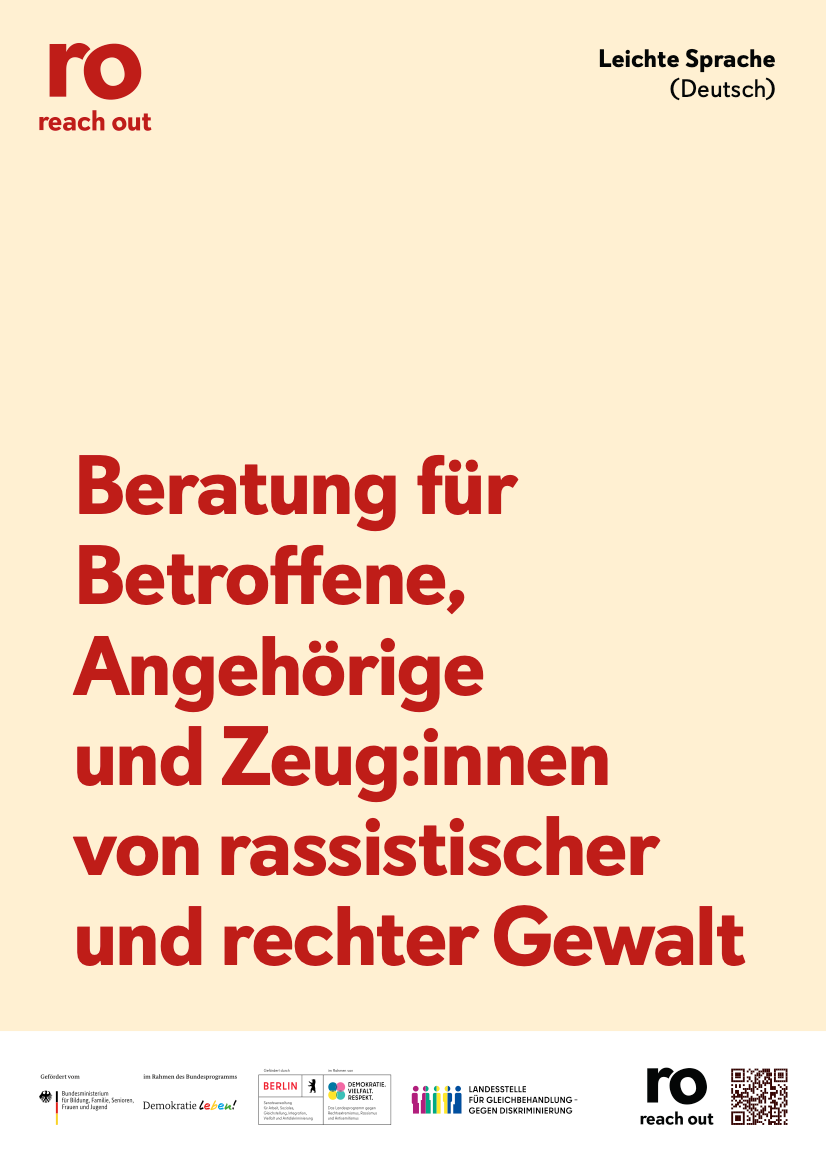 reach out Flyer Leichte Sprache