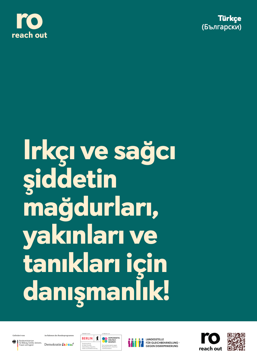 reach out Flyer Türkisch